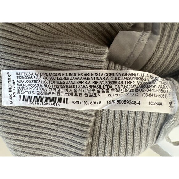 Zara Gray Ribbed Knit Crop Top - Picture 7 of 8